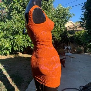 Free People Orange U Glad BodyCon Dress